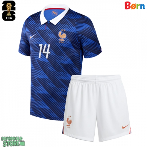 Frankrig Adrien Rabiot #14 Replika Babytøj Hjemmebanesæt Børn VM 2026 Kortærmet (+ Korte bukser)